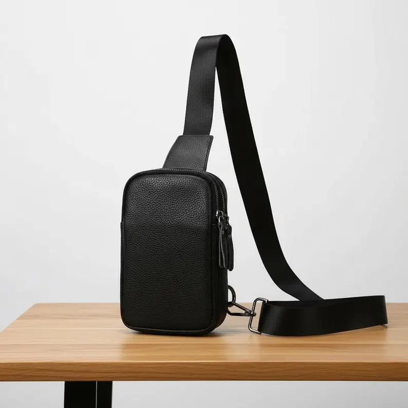 Men's Genuine Leather Chest Sling Bag