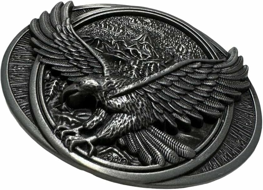 Men's Large Skull Western Belt Buckle, Vintage Silver Cowboy for Men & Women