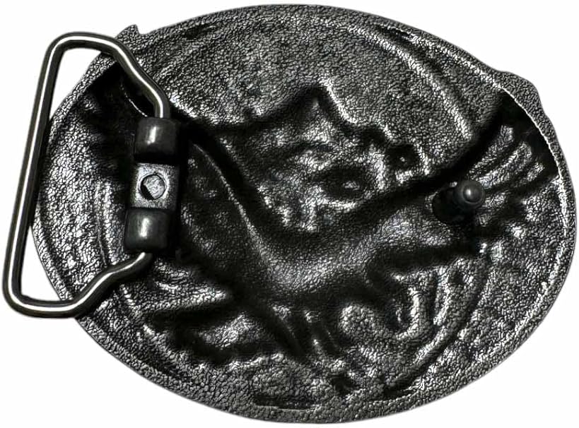 Men's Large Skull Western Belt Buckle, Vintage Silver Cowboy for Men & Women