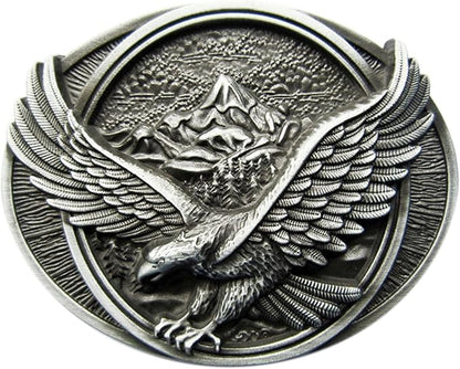 Men's Large Skull Western Belt Buckle, Vintage Silver Cowboy for Men & Women