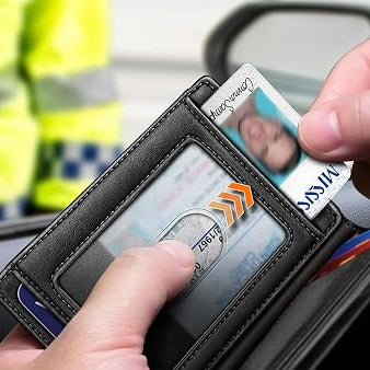 Men's Magnetic Slim Leather Wallet with RFID Blocking