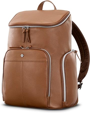 Men's Pebbled Leather Deluxe Backpack – Cognac