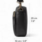 Men's Personalized Black Leather Messenger Bag