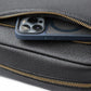 Men's Personalized Black Leather Messenger Bag