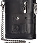 Men's RFID Blocking Genuine Leather Chain Wallet