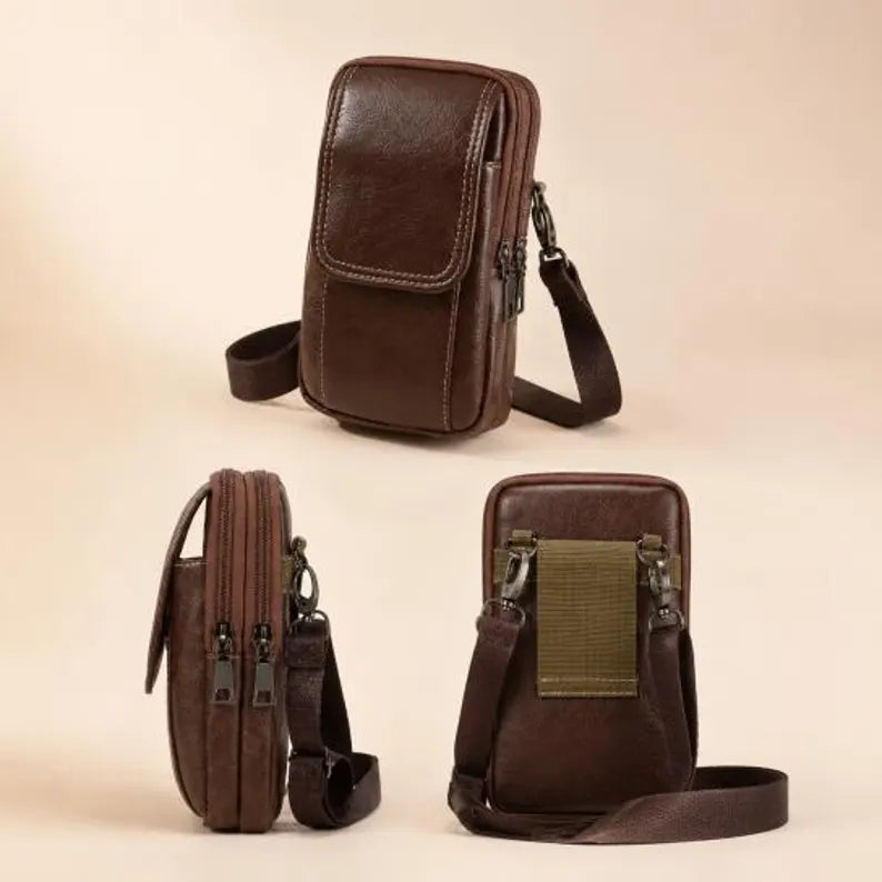 Men's Vegan Leather Crossbody Pouch – Lightweight