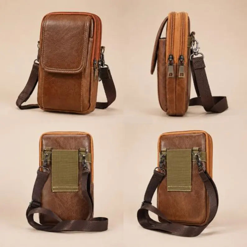 Men's Vegan Leather Crossbody Pouch – Lightweight