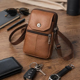 Men's Genuine Cowhide Phone Crossbody Pouch