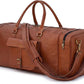 Men's Vintage Leather Duffel with Brass Rivets – 28