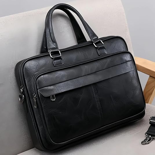 Men's Vintage Leather Laptop Briefcase 16" – Crossbody