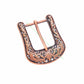 Men's Vintage Western Cowboy Belt Buckle - Engraved Brass Tone Rhinestone Flower (38mm)