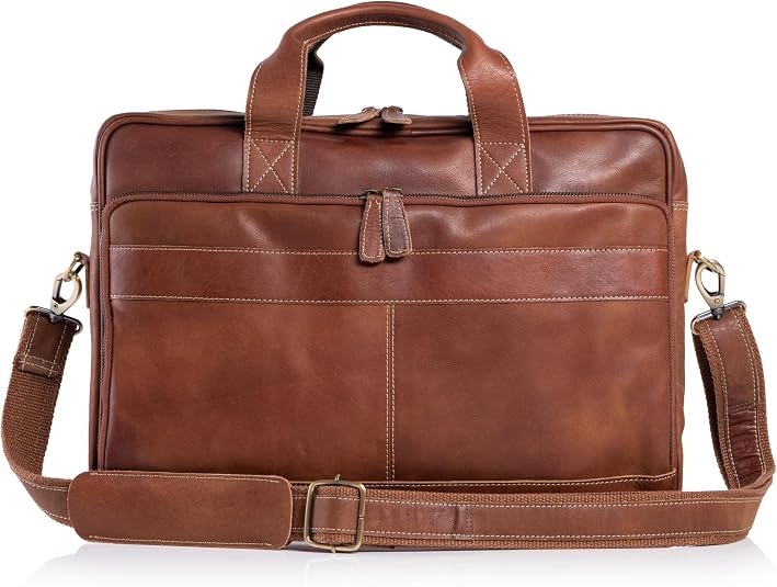 Men's Water Buffalo Leather Office Satchel – 16" Laptop