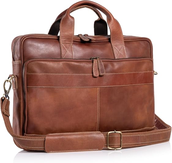 Men's Water Buffalo Leather Office Satchel – 16" Laptop