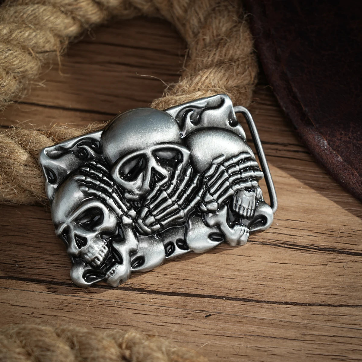 Men's & Women's Skeleton Skull Belt Buckle - Unique Stainless Steel Western Fashion