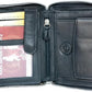 Metal Zip-Around Leather Wallet for Men