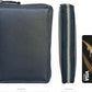 Metal Zip-Around Leather Wallet for Men