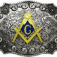 Monogram Design Fraternal Cowboy Belt Buckle