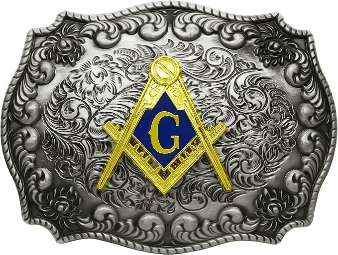 Monogram Design Fraternal Cowboy Belt Buckle