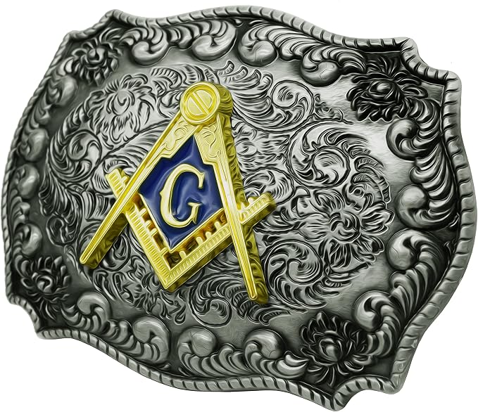 Monogram Design Fraternal Cowboy Belt Buckle