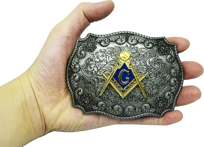 Monogram Design Fraternal Cowboy Belt Buckle