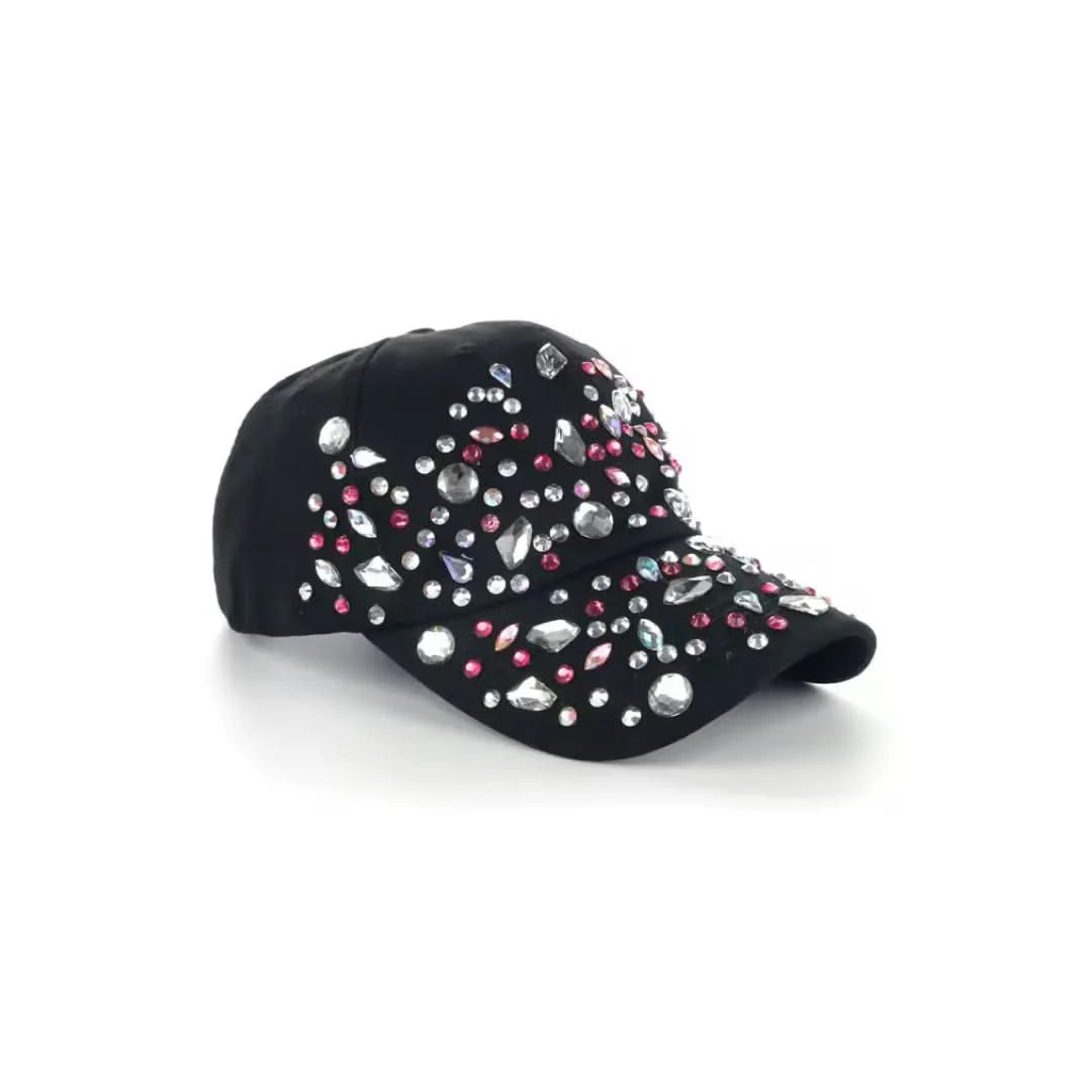 Multi-Color Engraved Rhinestone Baseball Cap – Dazzling Summer Style