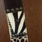 Multi-Pattern Hair-On Hide Belt - Studded Snap Buckle