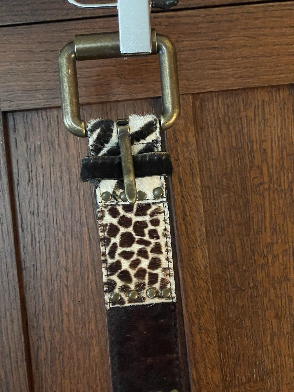 Multi-Pattern Hair-On Hide Belt - Studded Snap Buckle