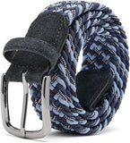 Multicolor Woven Stretch Belt with Zinc Alloy Buckle
