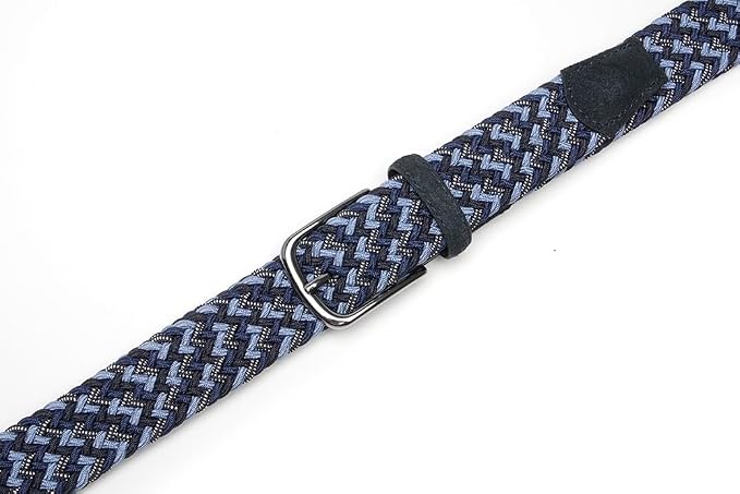 Multicolor Woven Stretch Belt with Zinc Alloy Buckle