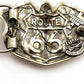 Handmade Nickel Silver Biker Buckle - Skull & Motorcycle