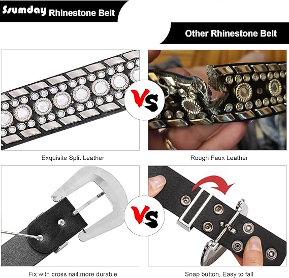 Rhinestone Screw-Lock Western Belt - Bohemian Bling Strap