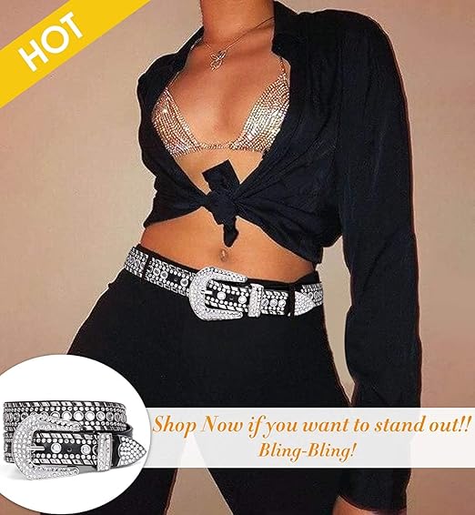 Rhinestone Screw-Lock Western Belt - Bohemian Bling Strap