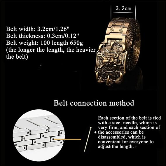 Adjustable Stainless Steel Western Engraved Belt for Men