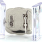 Oval Floral Rhinestone Western Buckle - Silver Plated