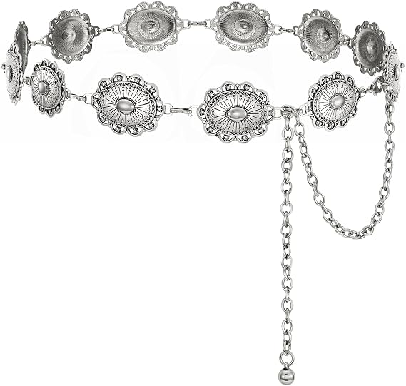 Oval Link Boho Chain Belt - Click Buckle Waist Chain
