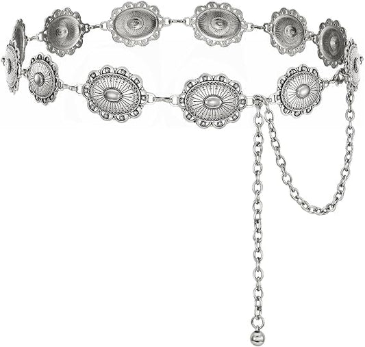 Oval Link Boho Chain Belt - Click Buckle Waist Chain