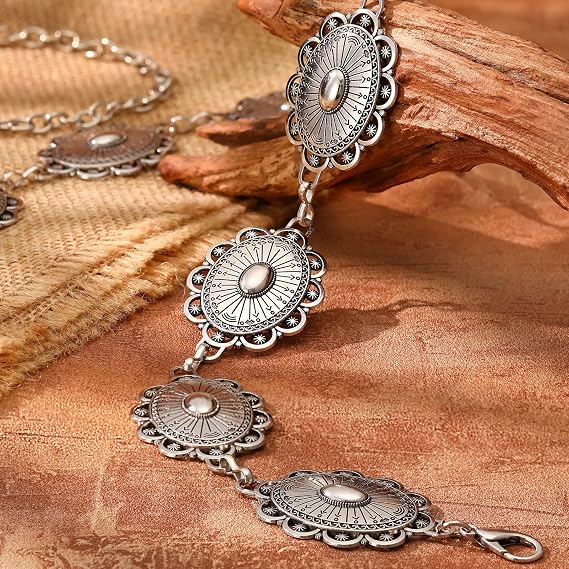 Oval Link Boho Chain Belt - Click Buckle Waist Chain