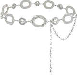 Oval Rhinestone Concho Statement Belt - Heavy Metal Bling