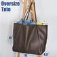 Oversized PU Leather Weekender Tote Bag