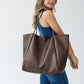 Oversized PU Leather Weekender Tote Bag
