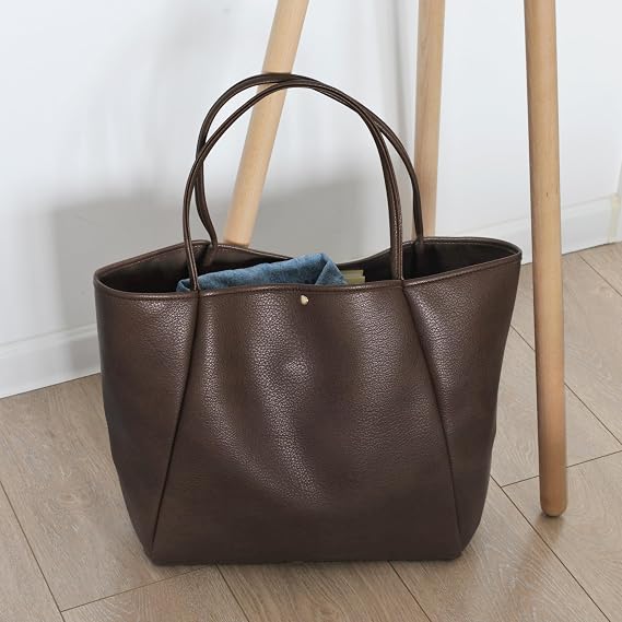 Oversized PU Leather Weekender Tote Bag