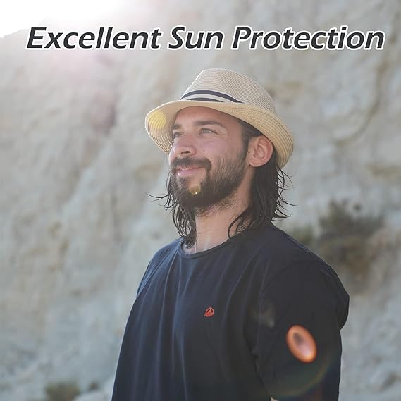Oversized XXL Straw Fedora Hat - Packable Panama Style