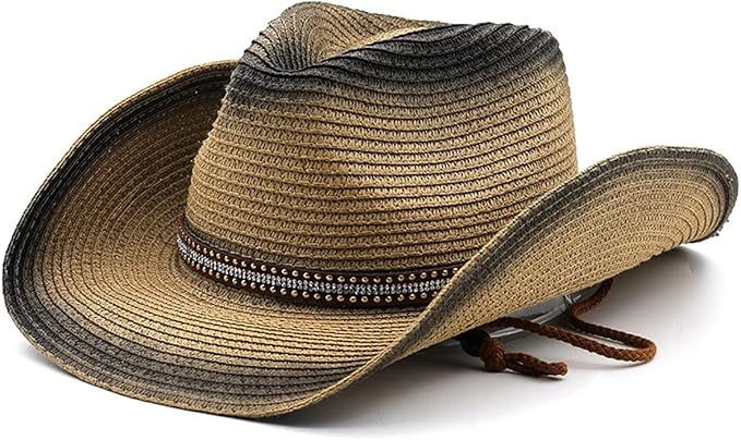 Packable Straw Cowboy Hat - Wide Brim UPF 50 Sun Hat