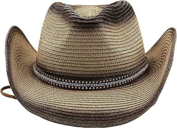 Packable Straw Cowboy Hat - Wide Brim UPF 50 Sun Hat