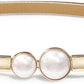 Pearl Buckle Skinny Leather Belt - Elegant Gold Design