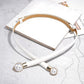Pearl Buckle Skinny Leather Belt - Elegant Gold Design