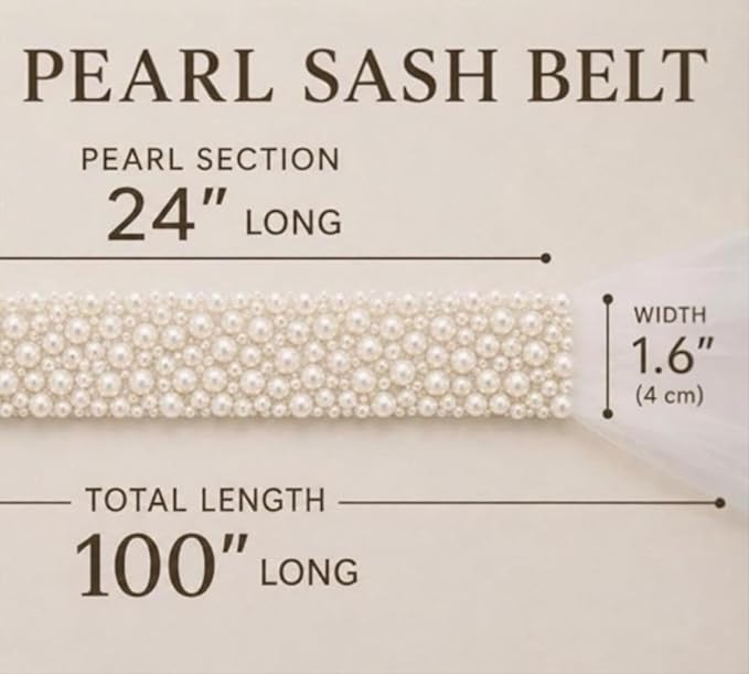 Pearl Tulle Bridal Belt & Headband - 2-in-1 Accessory
