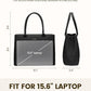 Pebbled Vegan Leather Laptop Tote Bag - 15.6