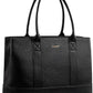 Pebbled Vegan Leather Laptop Tote Bag - 15.6