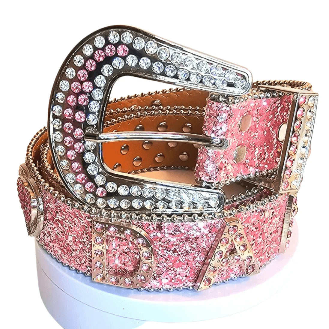 Personalized Custom Name Rhinestone Belt – Dazzling Leather Bling